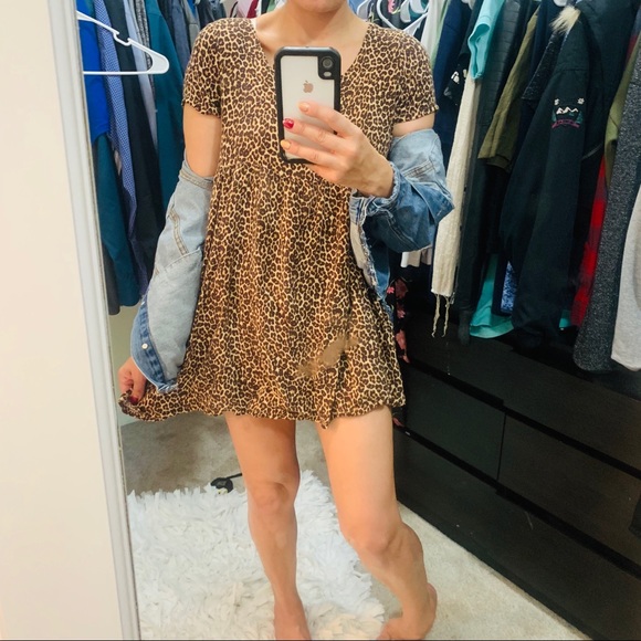 American Apparel Dresses & Skirts - American apparel leopard baby doll dress